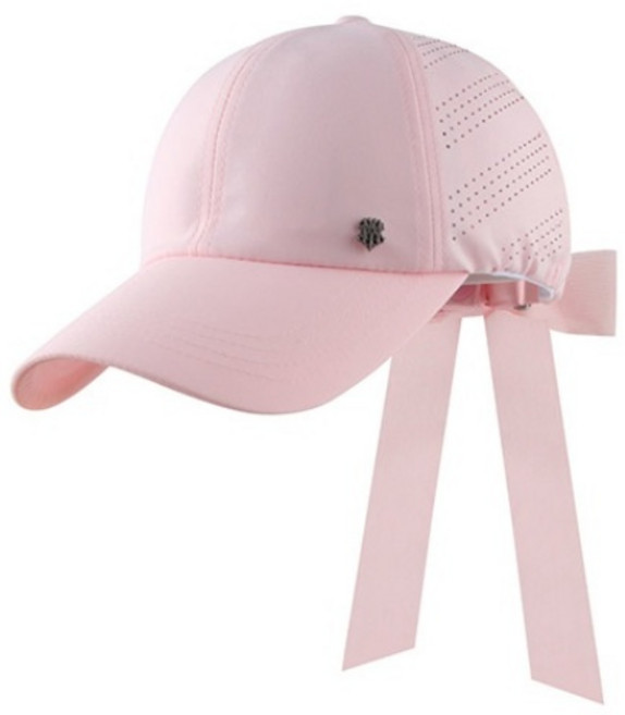 MQUM 여성 골프 모자 리본 탈부착 우먼스 캡, 핑크, 1개