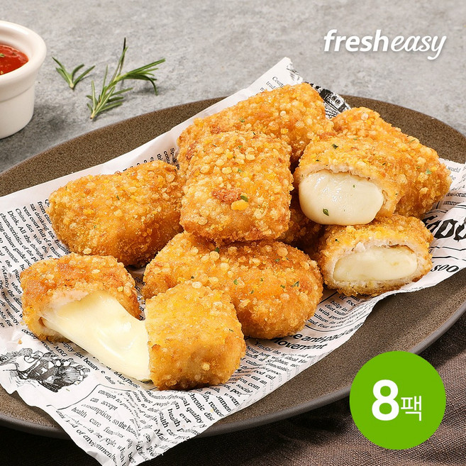 [프레시지] theEASY 닭가슴살 모짜렐라 치킨치즈블럭 치킨까스 330g, 8개