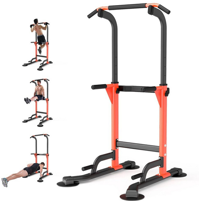 Z 지치 딥 스테이션 - 홈 헬스장 근력 훈련 풀업 330파운드, 주황색, 1개