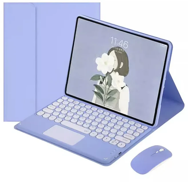 레노버 아이디어탭 프로 12.7인치 2025 P12 요가탭 플러스 AI용 블루투스 키보드 샤오신 패드 케이스 (마, 03 Yoga Pad Pro AI 12.7, 09  purple mouse