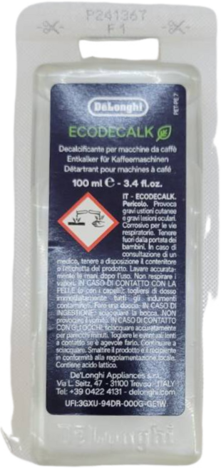 DeLonghi 迪朗奇 咖啡機除垢劑, 1個, 白