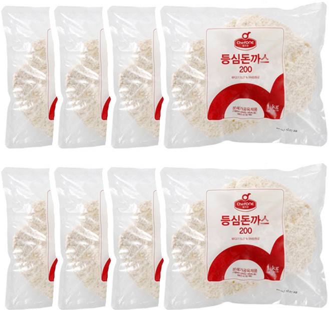 쉐프원 등심돈까스200 1kg 8봉지, 8개