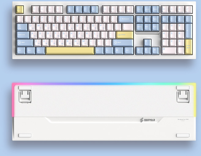 SPM PL108W 목새 풀배열 유무선 저소음 기계식 키보드 사무용 베이비 블루, PL 108W 목새 (정품), 독자규격 스위치