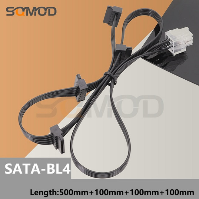 컴퓨터 케이블 커넥터 슈퍼 플라워 9 핀-PCI-E CPU 8 핀 4 모듈 전원 공급 장치 어댑터 Leadex 시리즈 모듈형 전원용 5 개/팩, [05] SATA-BL4, 05 SATA-BL4