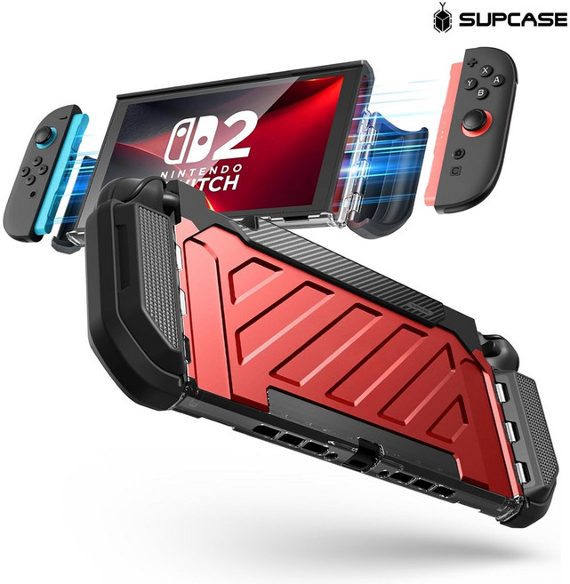 닌텐도 스위치2 케이스 Supcase UBPRO 그립케이스, 레드, 1개