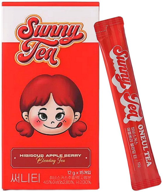 오늘의티 써니티 프리미엄 히비스커스애플 블렌딩 차스틱, 12g, 1박스, 15개입