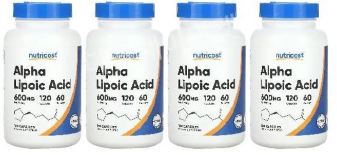 4개 뉴트리코스트 R리포산 알파리포산 alpha lipoic acid 600mg 120정 - 쿠팡