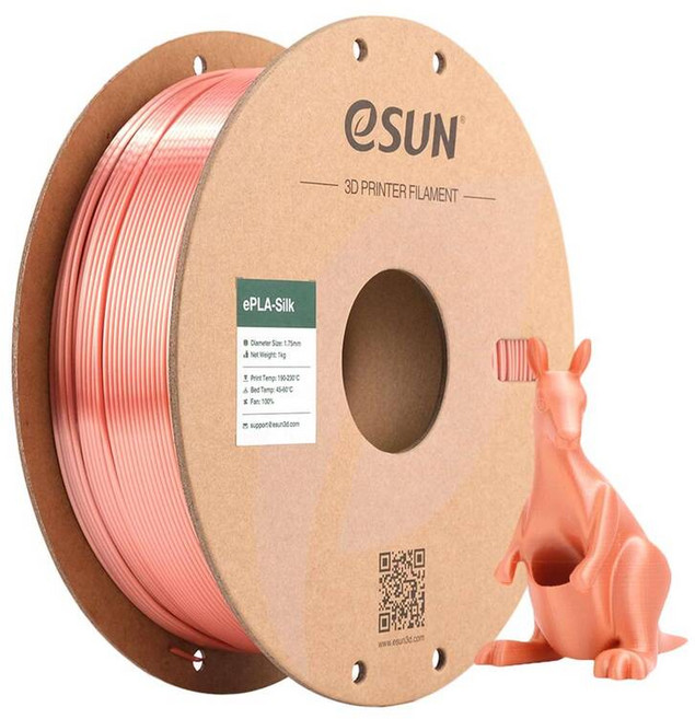 ESUN 실크 PLA 필라멘트 1.75mm 금속 3D 프린터 1KG2.2 LBS 프린터용 스풀 인쇄 재료, Silk Rose Gold