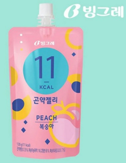빙그레 11kcal 곤약젤리 복숭아 130g 젤리, 10개