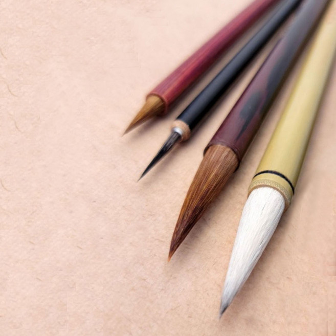 문항명필 서예 캘리그라피 동양화 붓 입문용 낭호필 양호필 세트, 4종