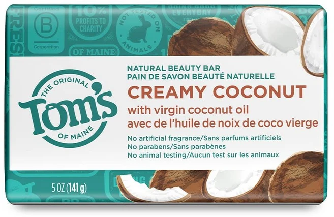Tom's of Maine 톰스 오브 메인 내추럴 뷰티 바 크리미 코코넛 소프, 4개, 141g - 쿠팡