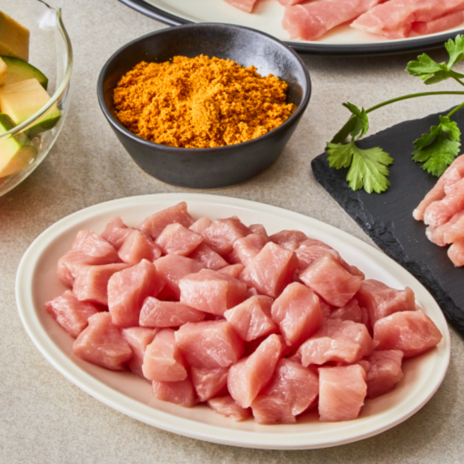 삼형제고기 1등급 한돈 등심 카레용 돼지고기 냉장, 1kg, 3개