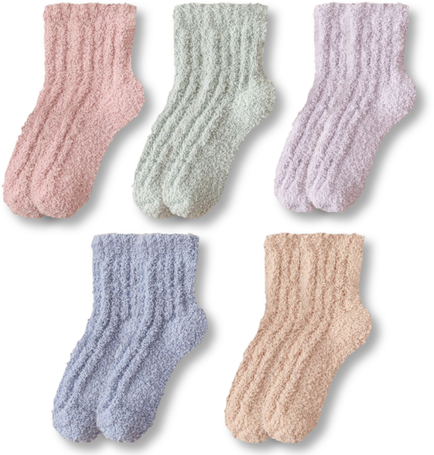 털빠짐없는 도톰 무압박 남녀공용 수면양말 5P