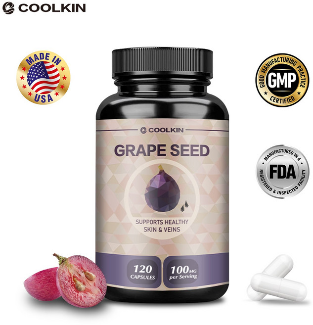 COOLKIN 葡萄籽膠囊 支持健康肌膚與血管, 120
