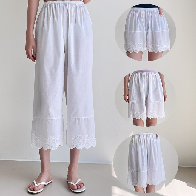 더블유제이 여성 아사면 레이스 꽃잎 속바지 3부 5부 7부 9부