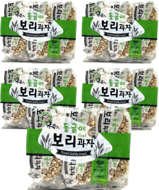 엉클팝 동글이 보리과자, 400g, 5개