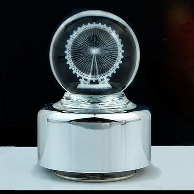 크리스탈 오르골 LED조명 수정 관람차 회전 뮤직박스 인테리어 소품 디자인 아이디어 상품