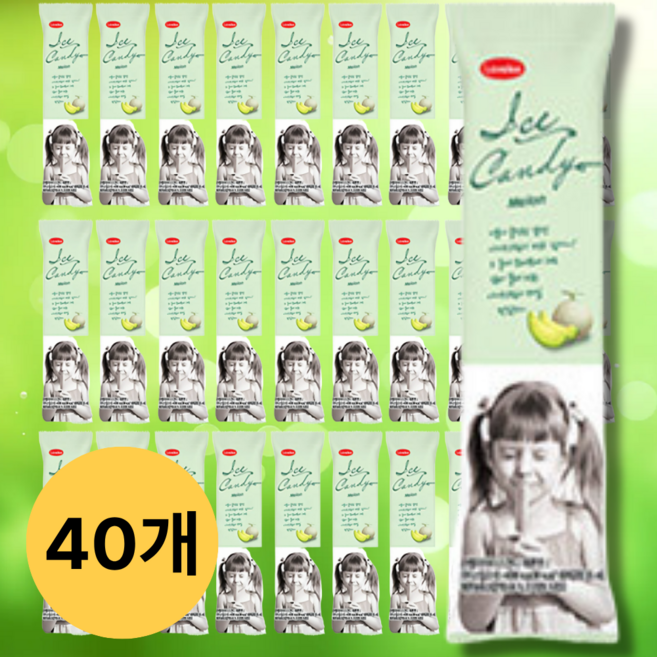 라벨리 캔디바 메론 메론맛 아이스크림 바아이스크림, 40개, 65ml