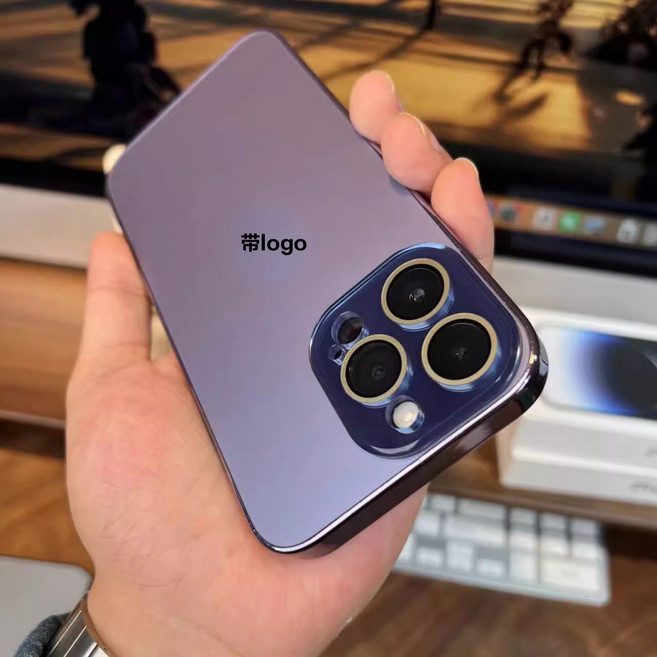 iPhone 16/14 原機色電鍍手機殼，全包磨砂硬殼，自帶鏡頭膜