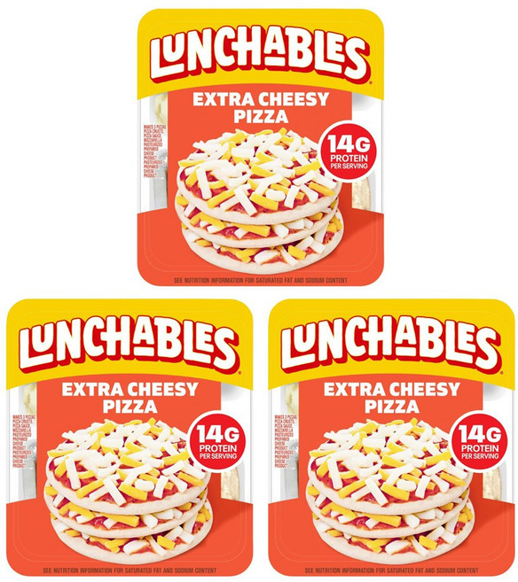 Lunchables 엑스트라 치즈 피자 어린이 점심 식사 키트 스낵 119g 3개