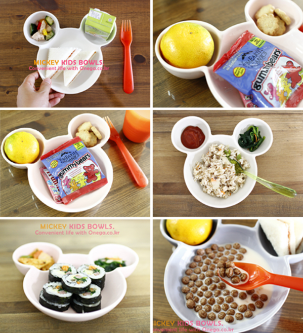 미키마우스 도자기 접시, 화이트, 화이트