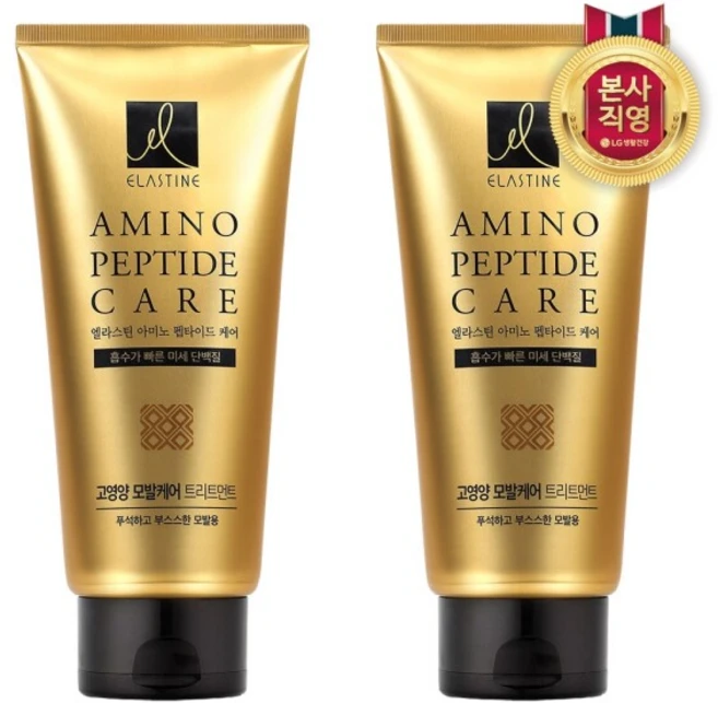 [LG생활건강] 엘라스틴 아미노펩타이드 고영양 모발케어 트리트먼트 300ml x 2개 - 쿠팡