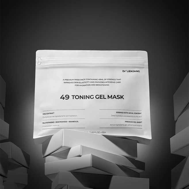 닥터리엔장 49 토닝 겔 마스크 1팩 5매입 / 약국판매 1위 우유엑소좀 겔링시트 고보습 고기능마스크 글루타치온 비사보롤 미백 진정팩, 1개, 5개입 - 쿠팡