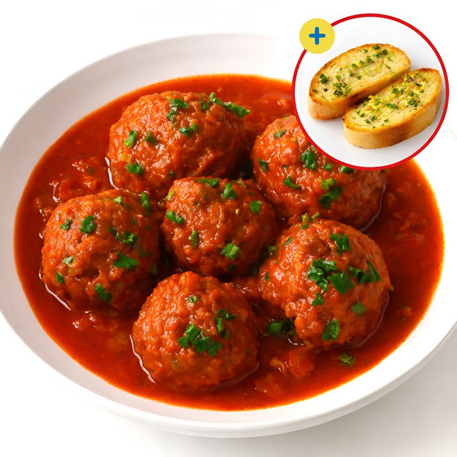 더캔버스 집에서 즐기는 토마토 소스 미트볼, 350g, 4개