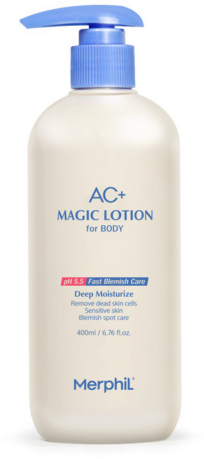 메르필 바디여드름 등드름 닭살 뱀살피부 개선 AC+매직 바디로션 베이비코튼향, 400ml, 1개