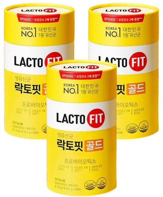 종근당건강 락토핏 생유산균 골드 2g 50포 3개, 50정