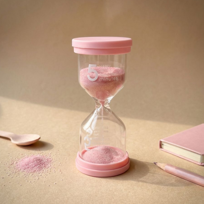 모선홈 파스텔 모래시계 집중력 타이머 3분, 핑크