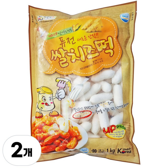떡안애 퓨전 쌀 치즈떡 2kg (1kgX2개), 1kg, 2개