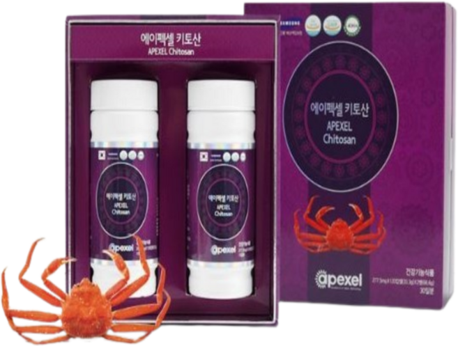 정품 에이펙셀 키토산 120캡슐 2병 콜레스테롤 개선, 6개, 120정