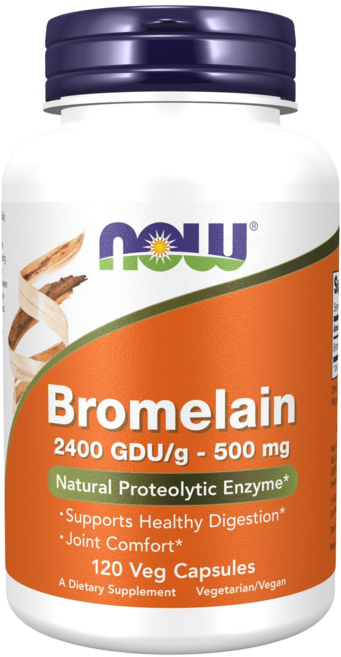 NOW Foods 鳳梨蛋白酶素食膠囊 2400GDU/g 500mg, 120顆, 1罐
