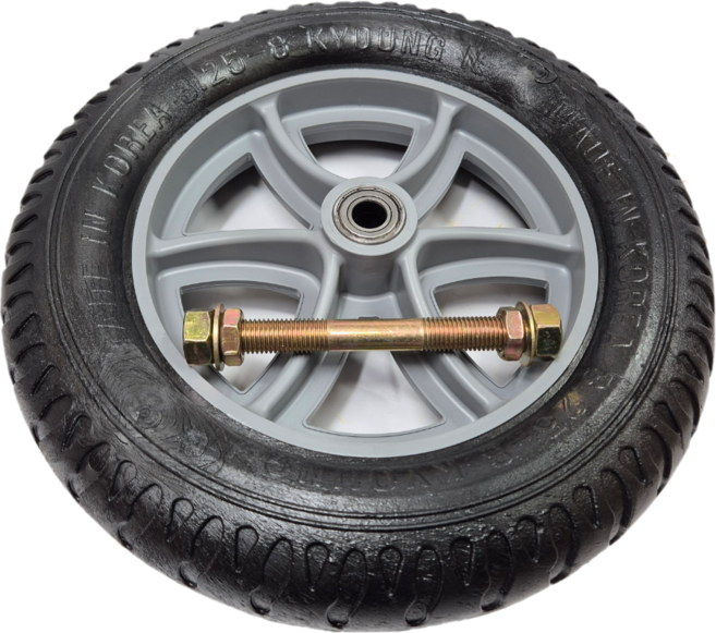 동그라미캐스터 13인치 3.25-8 흑발포 국내생산 펑크없는 바퀴 샤프트 포함, 1개