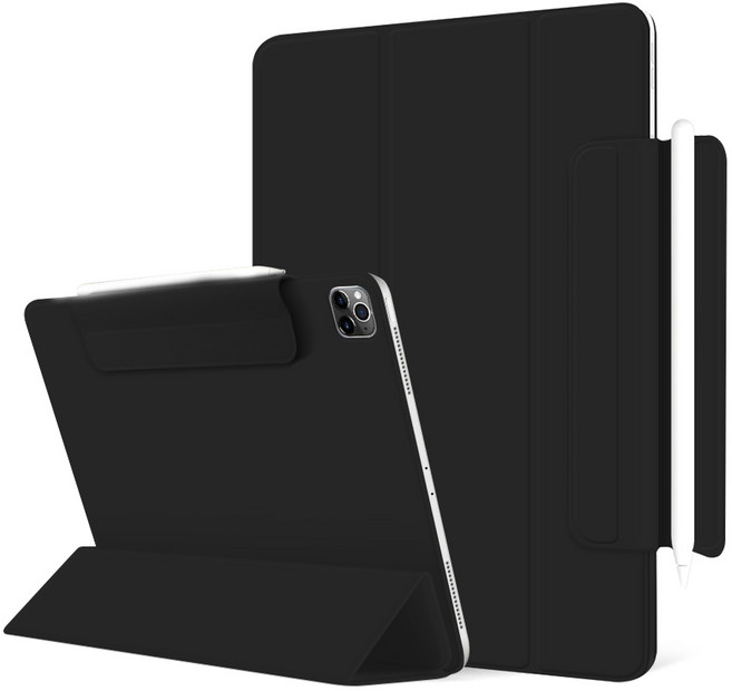 아이몰 아이패드 애플펜슬 수납 마그네틱 스마트커버 크레파스 케이스, 블랙