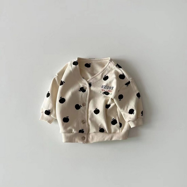 맨투맨 가디건 아기 가을 코튼 프린트 신생아 패션 재킷 남아 여아