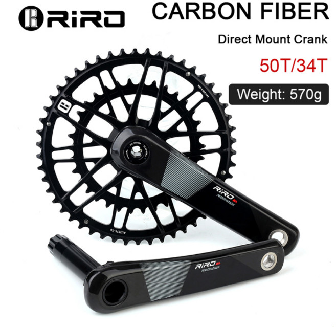 RIRO 탄소 섬유 크랭크 로드 바이크 1112 속도 직접 장착 자전거 크랭크셋 170mm 46 48 50 52T 체인링 자전거 부품 50-3453-39T, [03] Double 53-39T