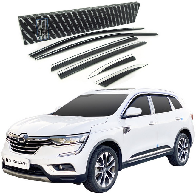 오토크로바 D947 블랙다이아몬드 르노삼성 QM6 (2016~) 6PCS 썬바이저 도어바이저, 블랙, 컨텐츠 참조