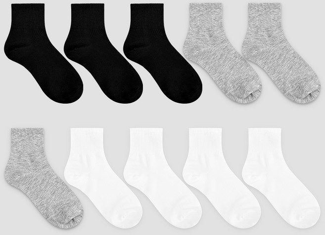 더나은 국내제작 10켤레특가 데일리 남자 여자 학생 단목 무지 면양말