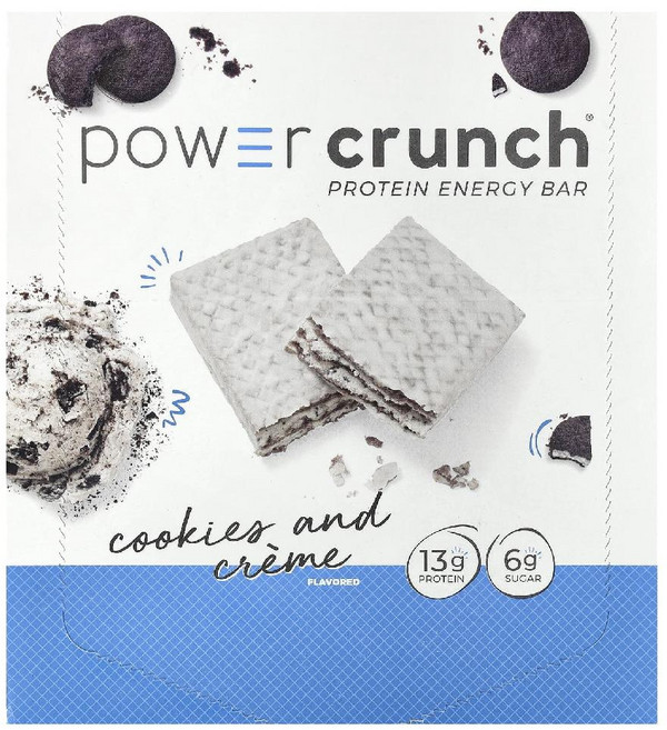 BNRG 프로틴바 Power Crunch 단백질 에너지바 헬스 스포츠 쿠키앤 크림바12개입