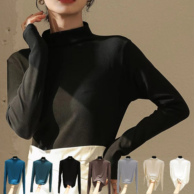 비폴드 여성 텐셀폴라티 이너목폴라 얇은목티(7color)