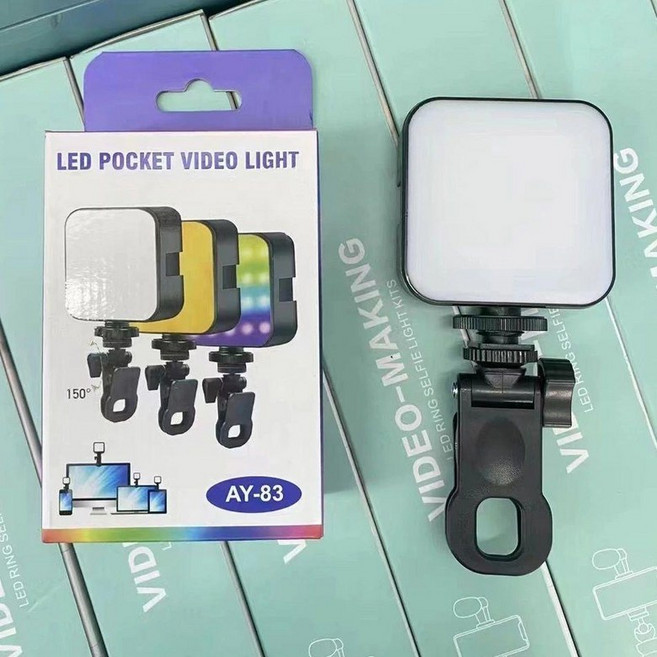 울란지 VL120 RGB 미니 포켓 LED 조명 촬영용, 1개, AY83 블랙 소형 비디오 3색