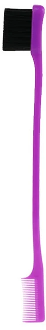 부드러운 부드러운 헤어 젤 가장자리 제어 눈썹 빗질 더블 엔드 헤어 빗 브러시, 딥 퍼플, 1개 - 쿠팡