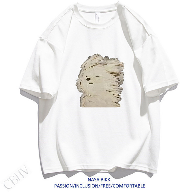 CBHV 2026 트렌드 루즈핏 프린트 반팔 티 남 여름 라운드넥 순면 티