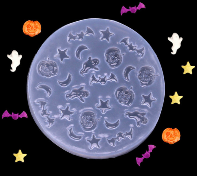 [이브닝메종] 할로윈 호박 박쥐 유령 실리콘 몰드 25구, 할로윈 25구 JB1, 투명, 1개