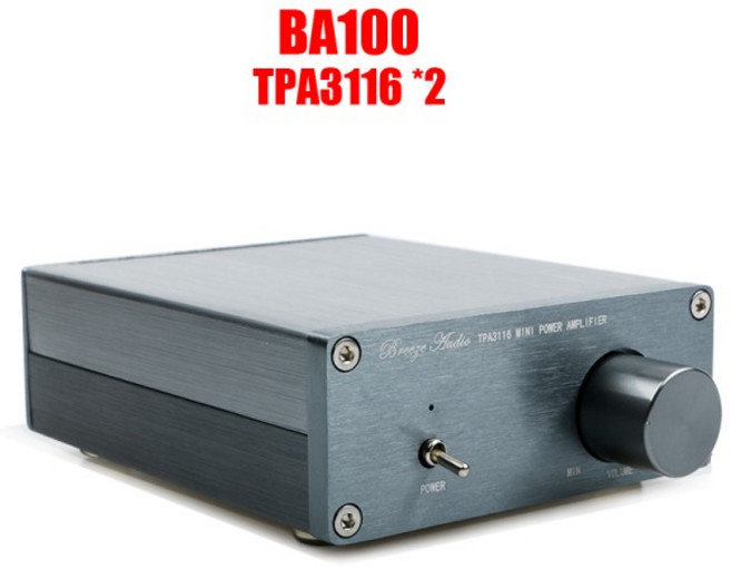 Breeze Audio BA100 HiFi D 오디오 디지털 전력 증폭기 tpa3116d2 고급 알루미늄 인클로저 앰프, 03 AMP and DC12V