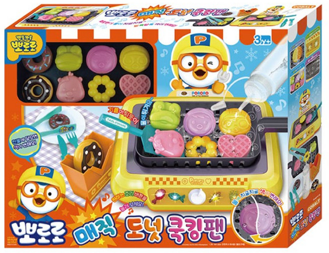 뽀로로 매직 도넛 쿡킹팬 주방놀이, 혼합색상, 1개