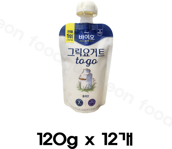 매일 바이오 그릭요거트 TO-GO 플레인, 120g, 12개