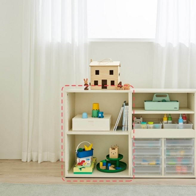 한샘 샘키즈 낮은 책장교구장 600, A:크림화이트(A)